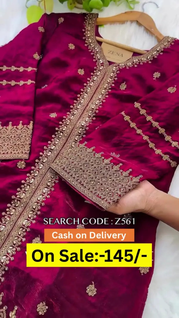 Graceful Silk Embroidered Suit Set