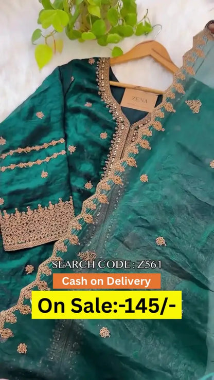 Graceful Silk Embroidered Suit Set