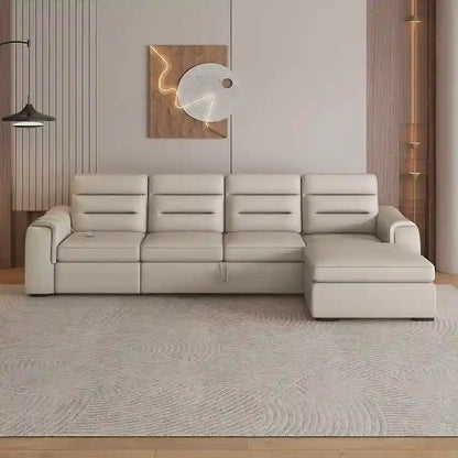 L-Shaped Modern Storage Sofa with Sleeping Function & Electric Recliner
