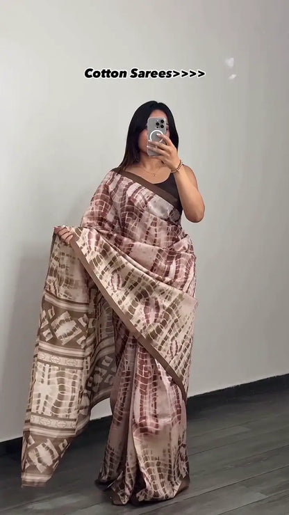 Soft Cotton Sarees Combo Featuring Handcrafted Prints,
