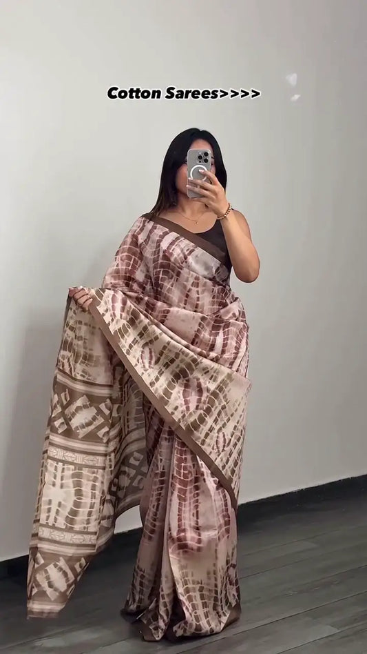 Soft Cotton Sarees Combo Featuring Handcrafted Prints,