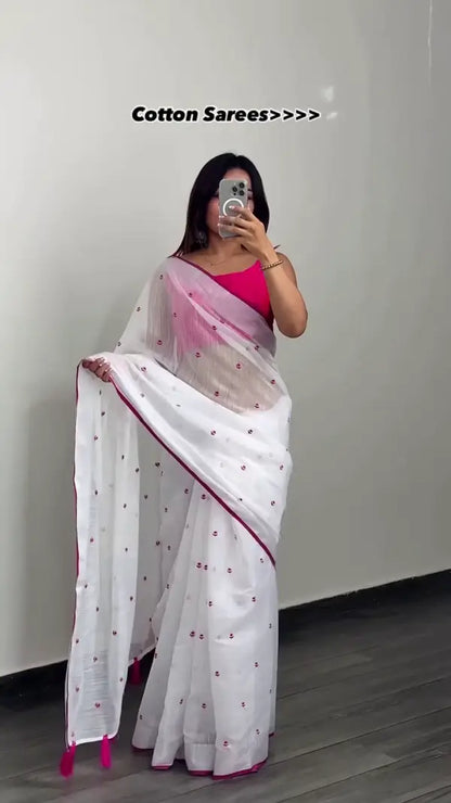 Soft Cotton Sarees Combo Featuring Handcrafted Prints,