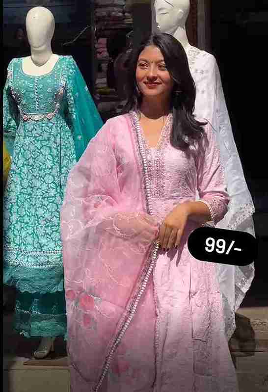 Designer Party Wear Peach Color Exclusive Gown