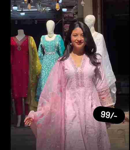 Designer Party Wear Peach Color Exclusive Gown