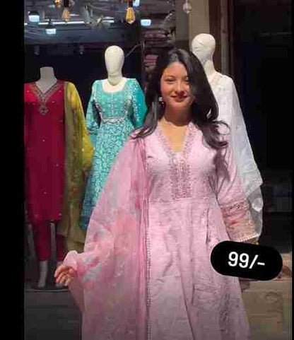 Designer Party Wear Peach Color Exclusive Gown
