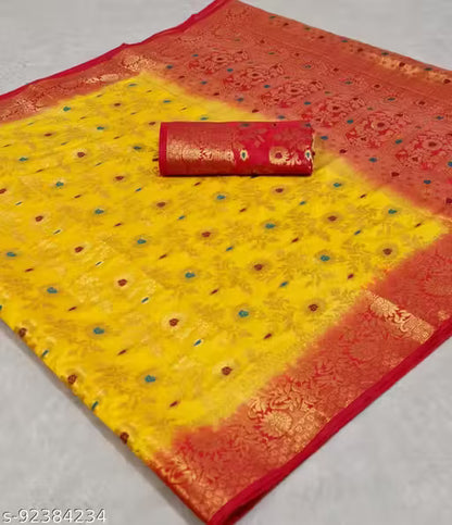 new collection sareesBanarasi Silk Saree with Golden Zari Border Banarasi Rich Pallu Silk Saree