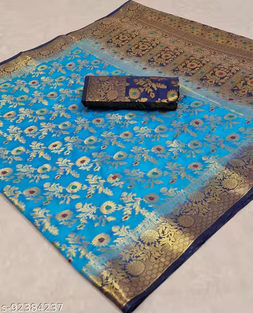 new collection sareesBanarasi Silk Saree with Golden Zari Border Banarasi Rich Pallu Silk Saree