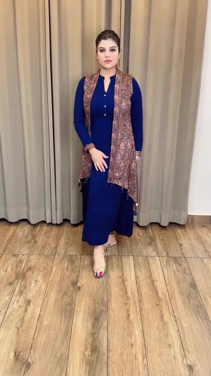 Royal Blue Anarkali Kurta Set